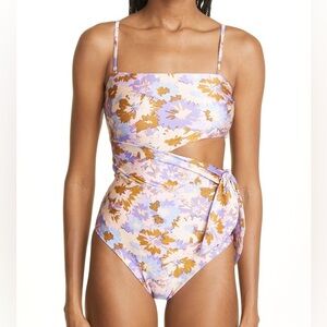 Zimmermann Scarf Tie Cutout One-Piece Swimsuit